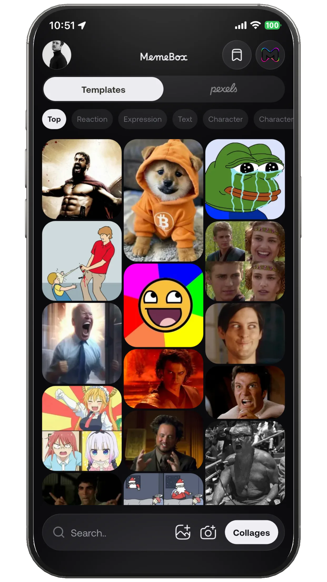 MemeBox memes main screen preview